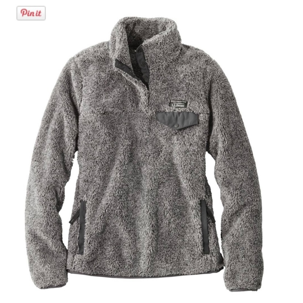 LL Bean Gray Fleece Pullover